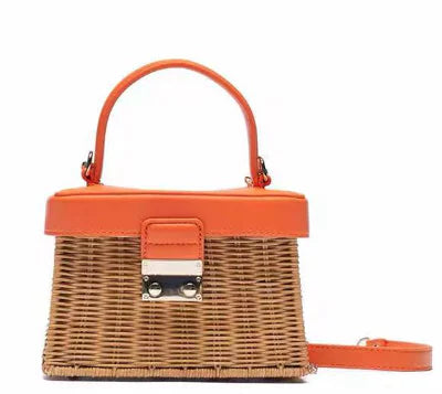 Handmade Vintage Straw Woven Rattan Handbags Collection