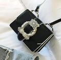 Elegant Women's Designer Diamond Lock Handbags in PU Leather
