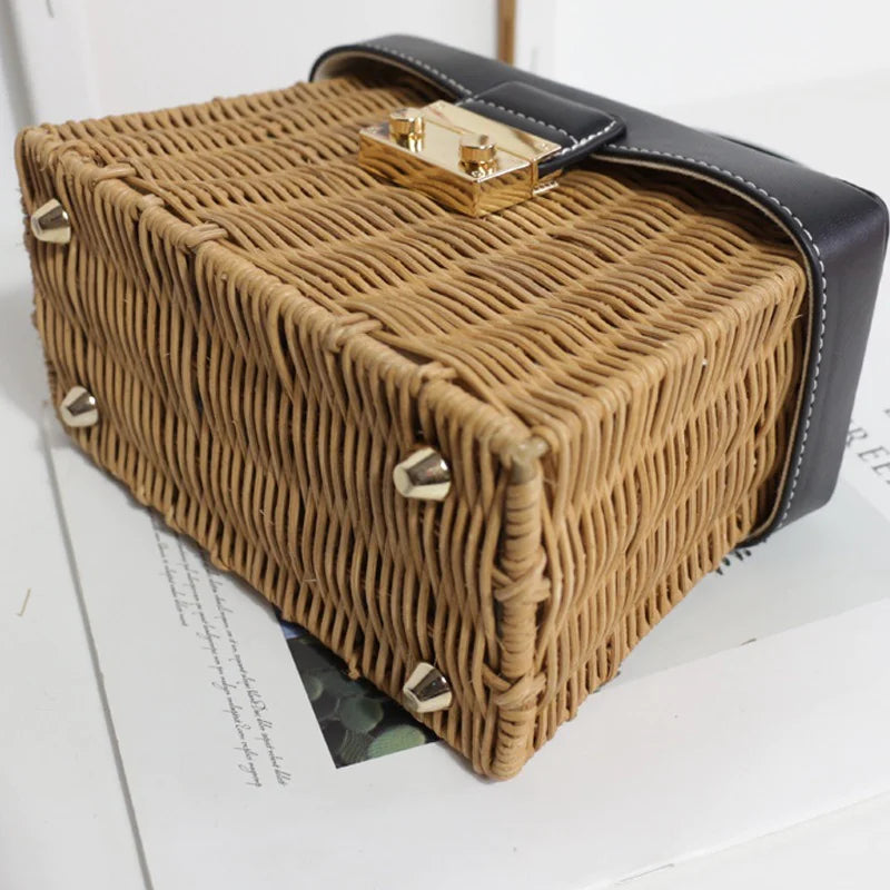 Handmade Vintage Straw Woven Rattan Handbags Collection