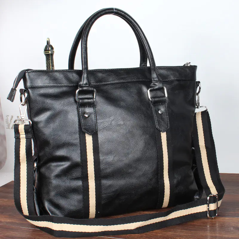 Casual Business Men's Shoulder Bag - PU Laptop Bag
