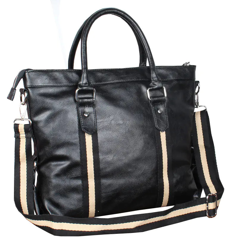 Casual Business Men's Shoulder Bag - PU Laptop Bag