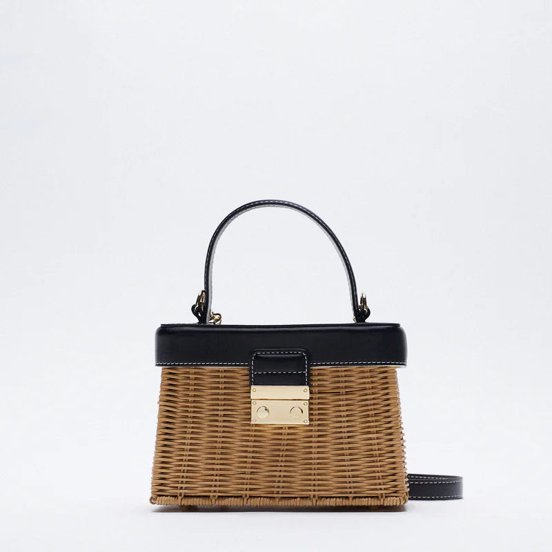 Handmade Vintage Straw Woven Rattan Handbags Collection