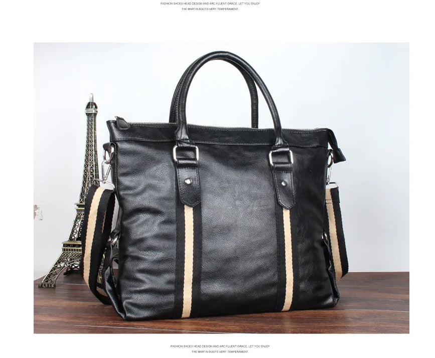 Casual Business Men's Shoulder Bag - PU Laptop Bag