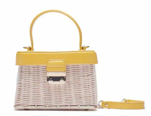 Handmade Vintage Straw Woven Rattan Handbags Collection